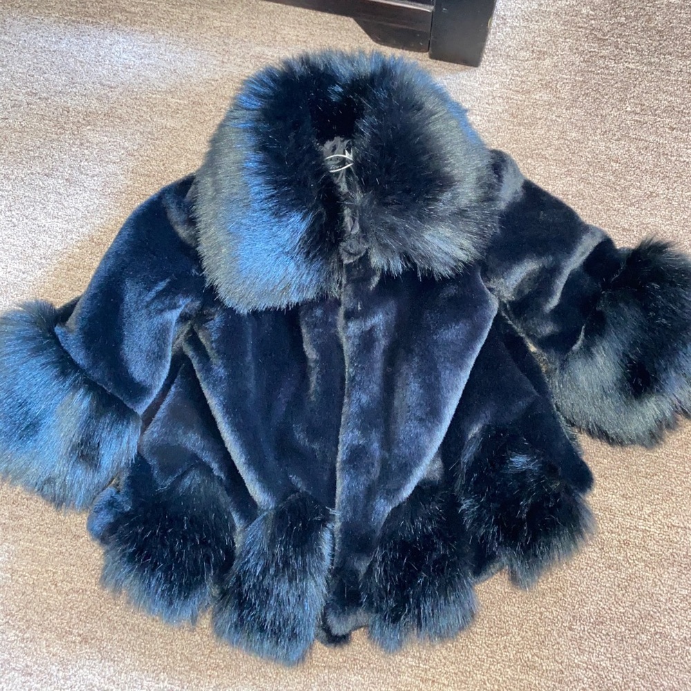 Toddler Black Fur Dress Coat